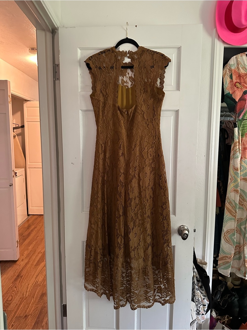 Esperanza High-Low Lace Dress In Bistre Gold - Picture 4 of 6